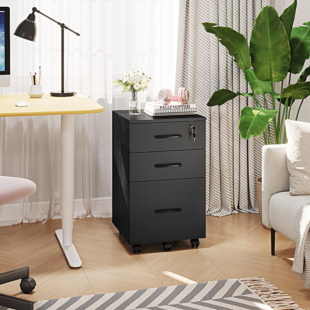 3 Drawer Wood Mobile File Cabinet G7470