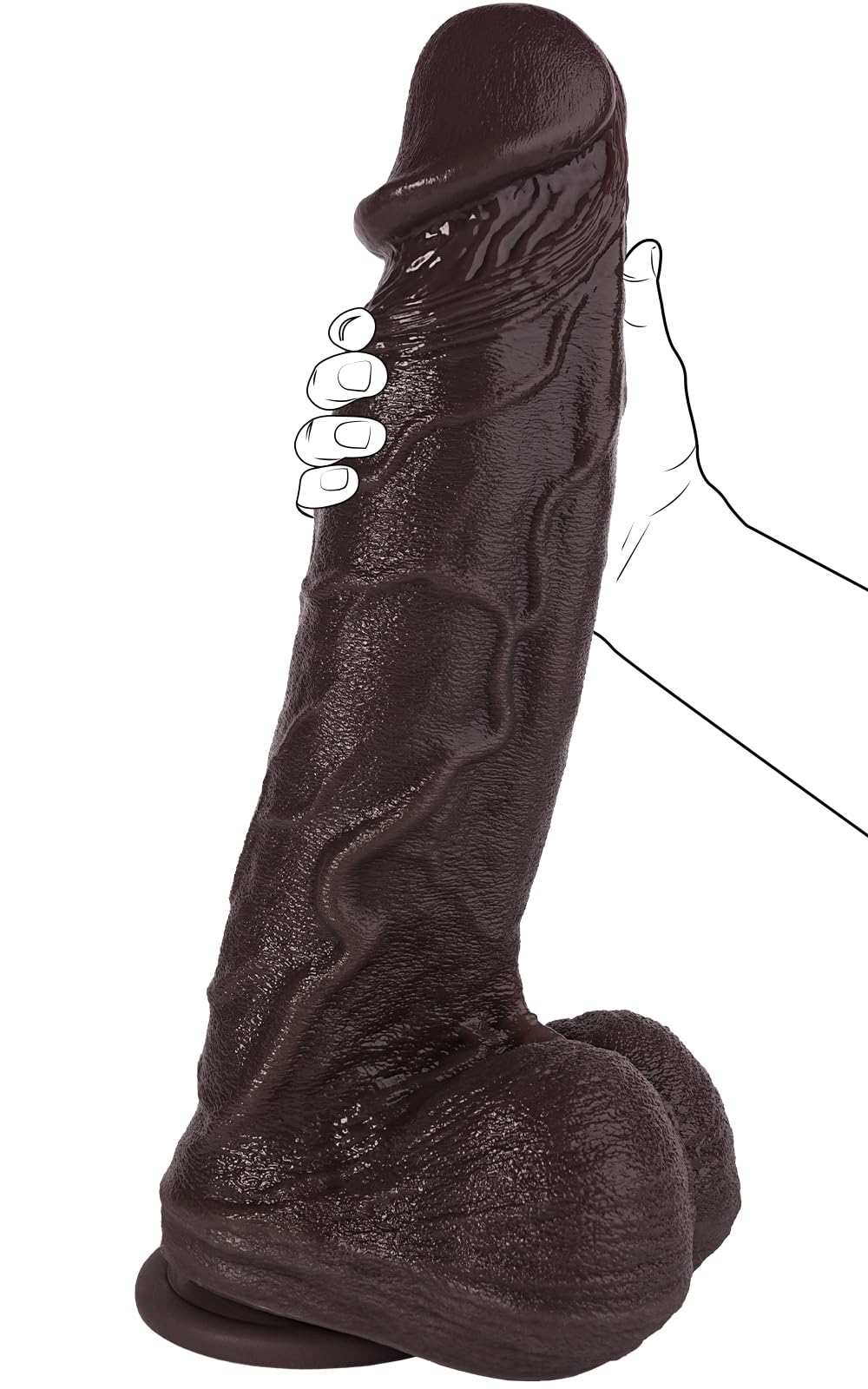 10 Inch Black Dildo with Suction Cup J668340