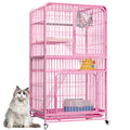 Pink 4 Tier Metal Cat Cage J9930