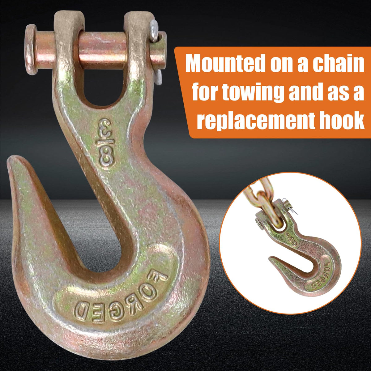 3/8" Grade 70 Clevis Grab Hooks, 10 Pack L47767