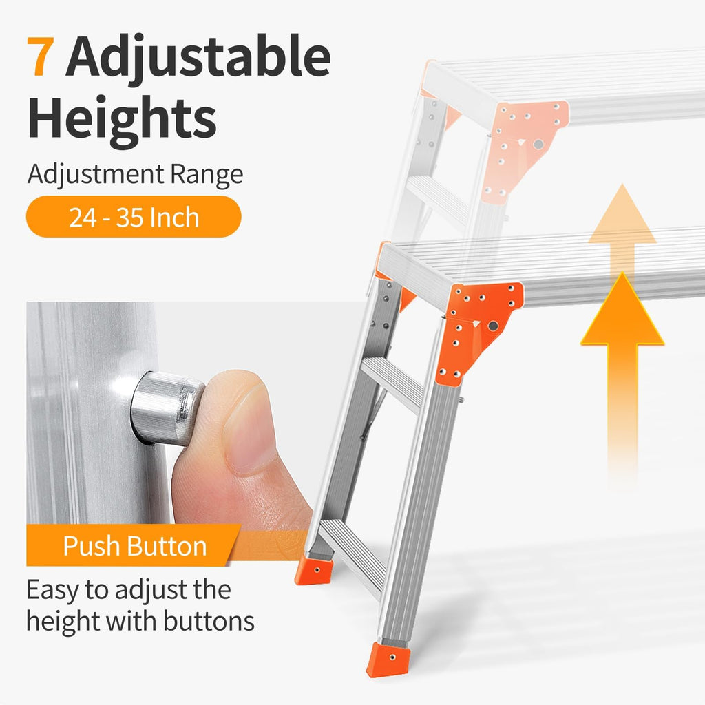 Adjustable Aluminum Folding Work Platform 330 lbs Capacity S25750