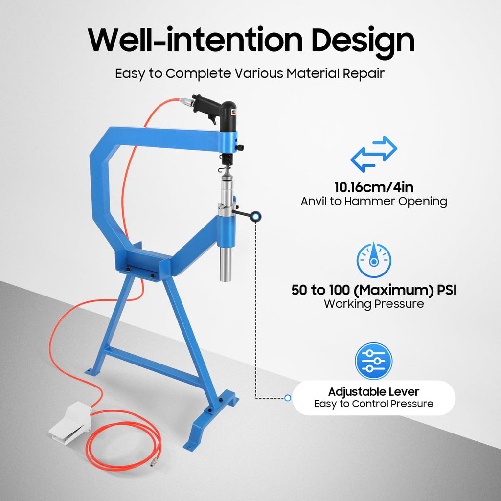 Pneumatic Planishing Hammer Metal Shrinker Stretcher Set Stainless Steel Sheet Metal Shaping Machine C757