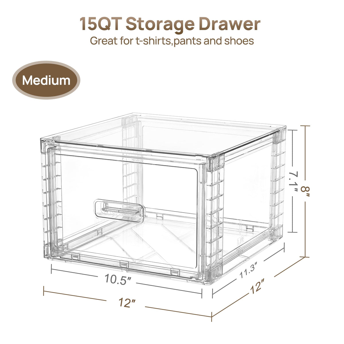 Clear Stackable Storage Drawers 4 Pack 15QT U348
