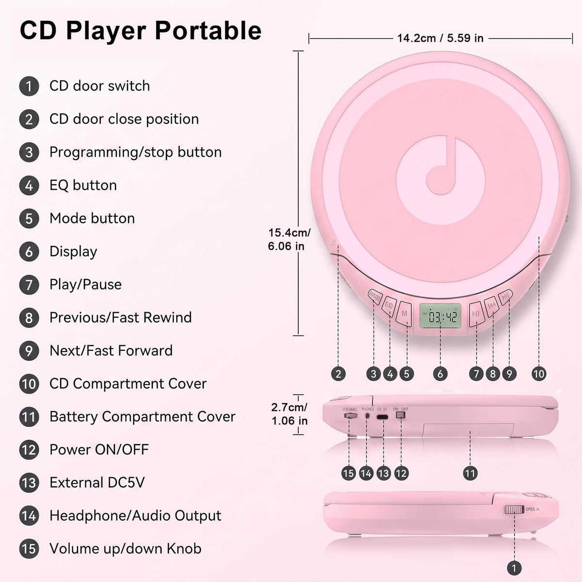 Portable CD Player with Earphones E231449