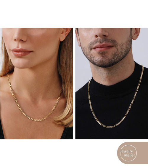 14K Yellow Gold Filled Cuban Curb Link Chain Necklace L873