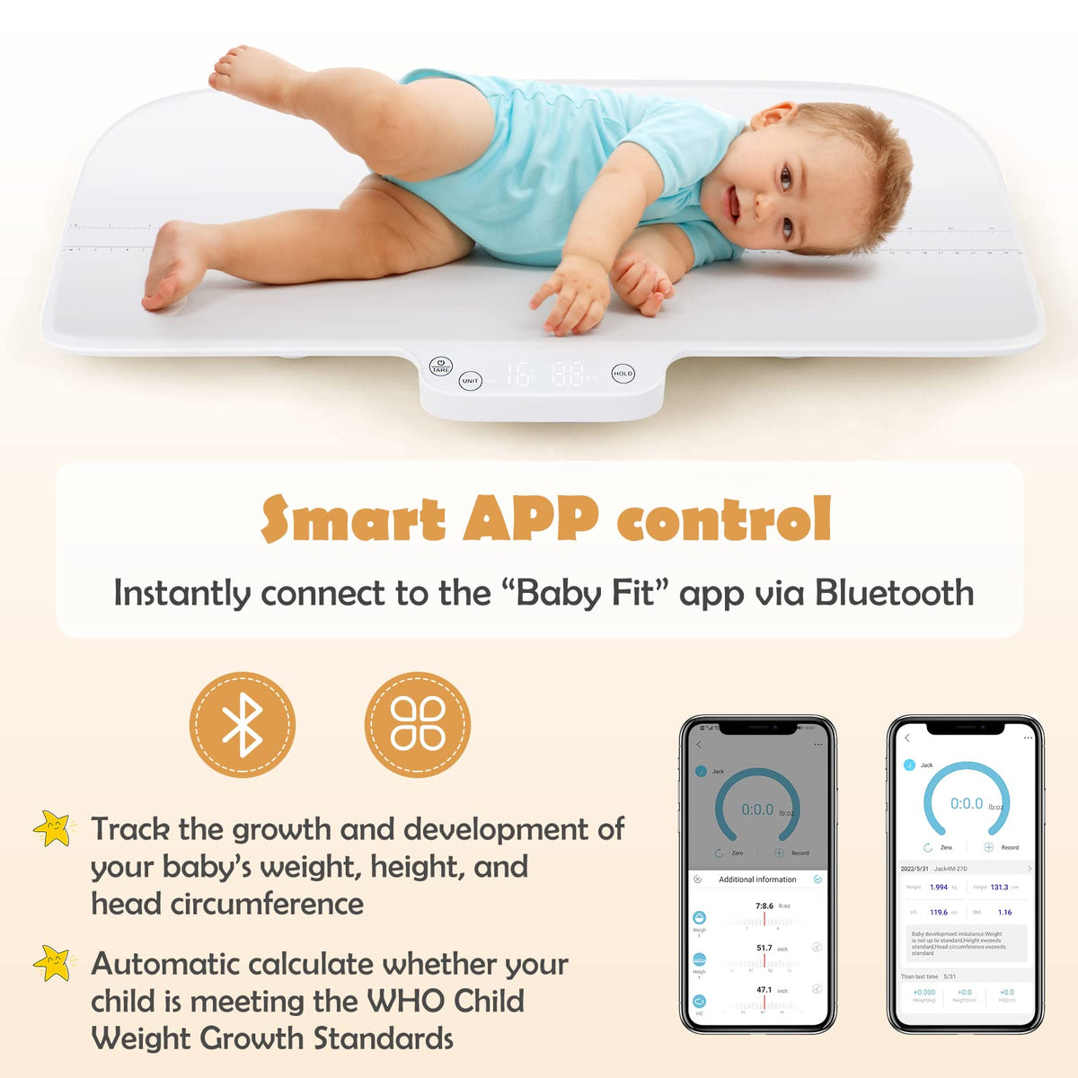 66lb Digital Baby Pet Scale with Smart App Control H26780