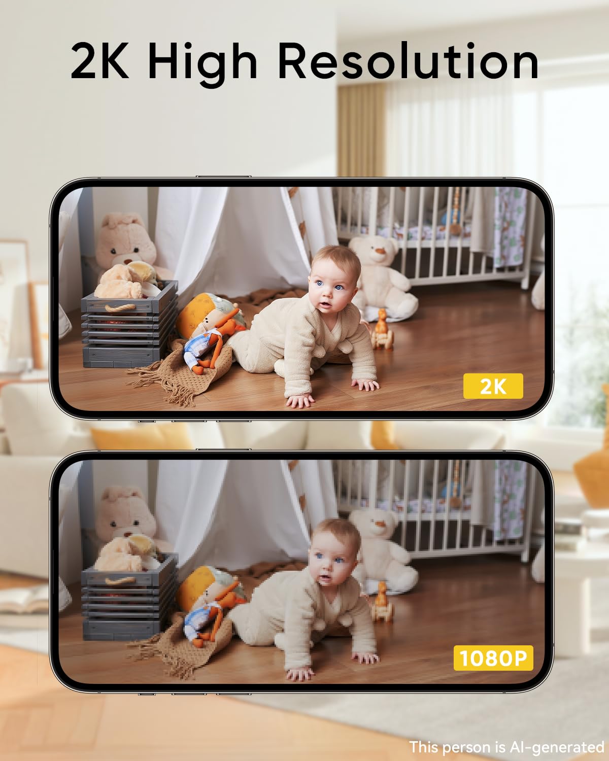 2K Indoor Security Camera 2-Pack with Night Vision T8509