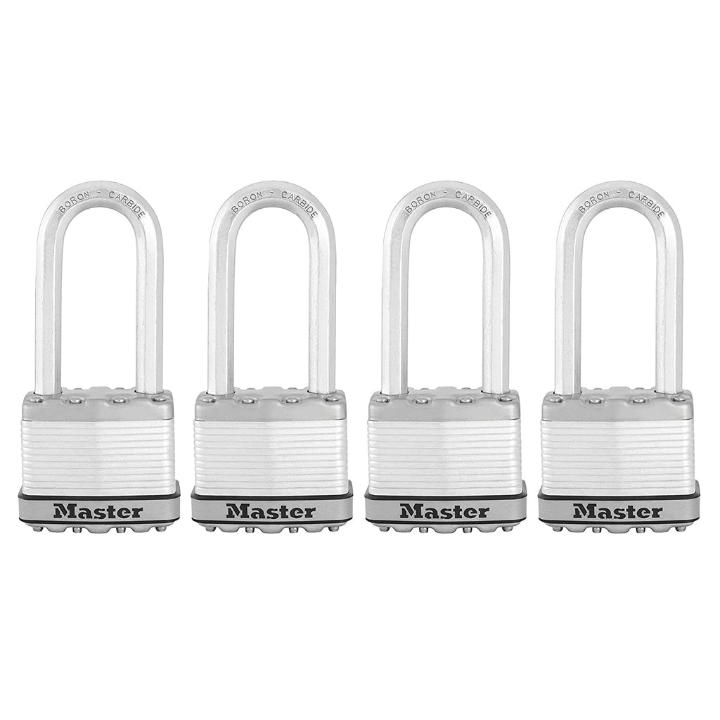 Heavy Duty Outdoor Padlock with Key, 4 Pack Keyed-Alike R772