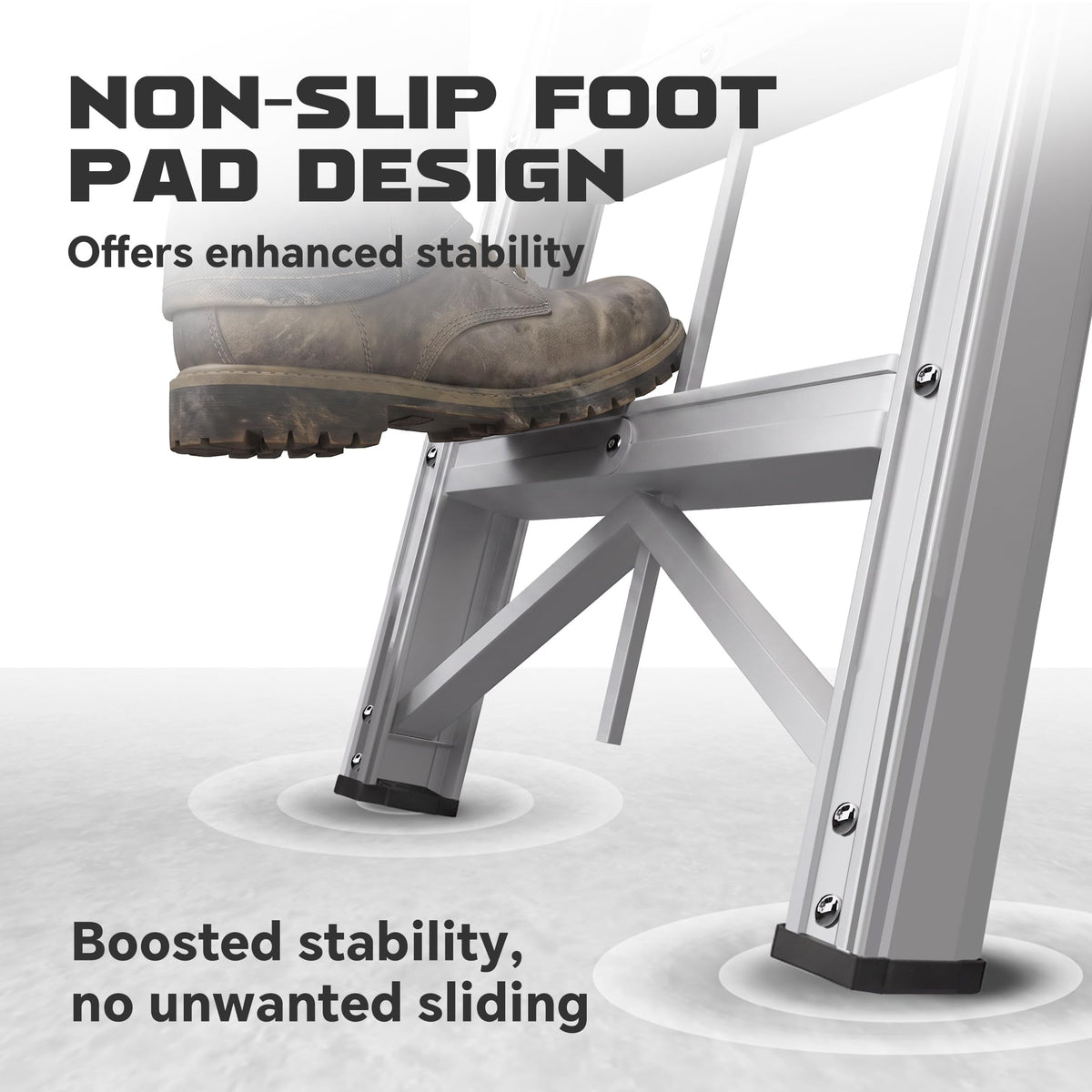 Aluminum Foldable 5-Step Ladder with Wide Anti-Slip Pedal Y499837