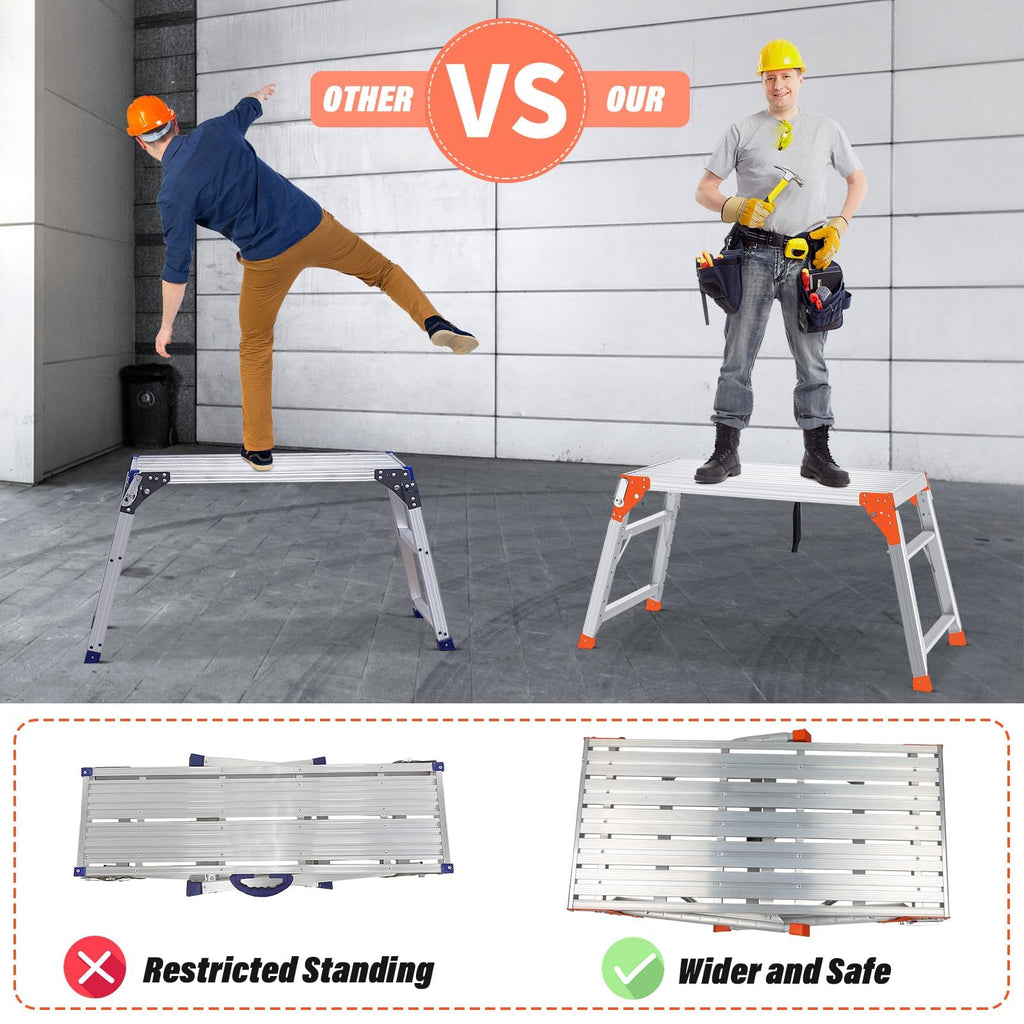 Adjustable Aluminum Folding Work Platform 330 lbs Capacity S25750
