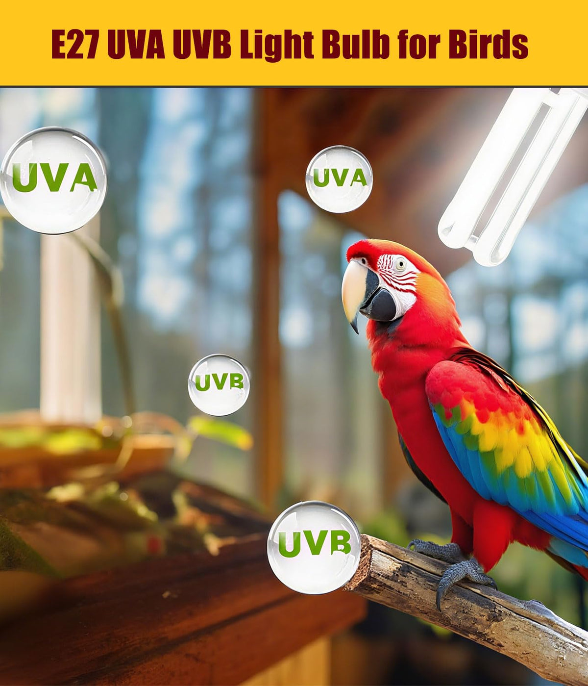 Bird Cage Light Fixture Combo Kit with 2.4 UVB UVA 20W Compact Fluorescent Bulb U161