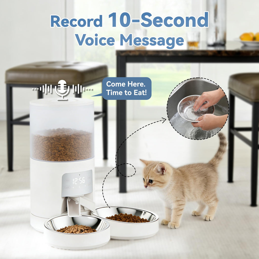 Automatic Cat Feeder 6L White U779343