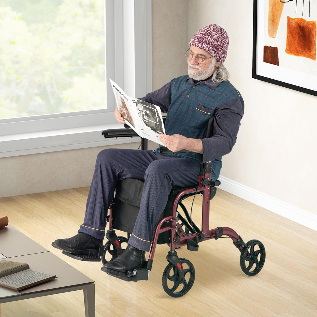 2 in 1 Folding Rollator Walker with Seat N764822