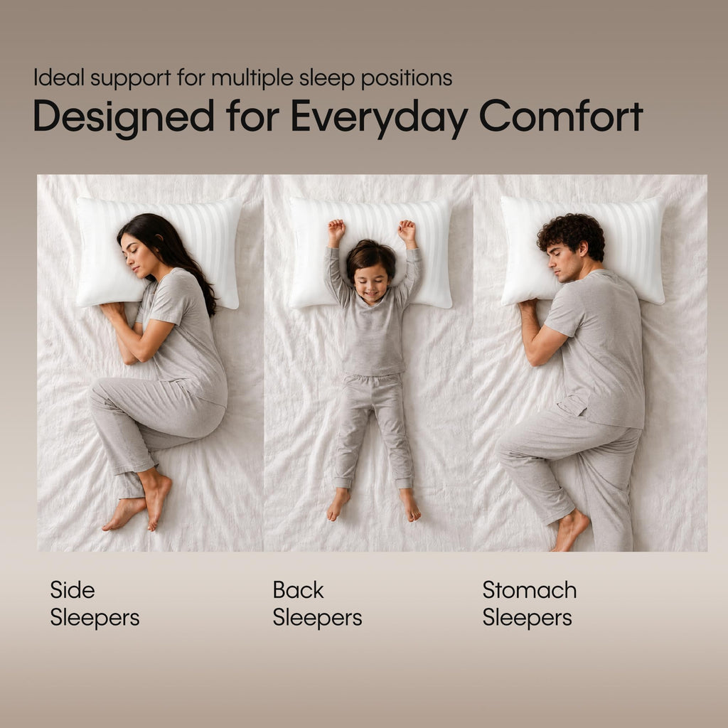 King Size Set of 2 Medium Soft Bed Pillows Q3017