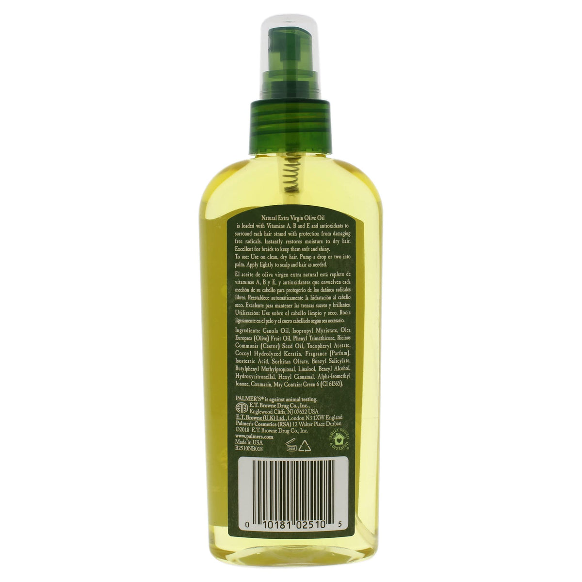 Hair Oil Spray Conditioner Olive Oil Formula 5.1 Oz Pack of 2 V94881