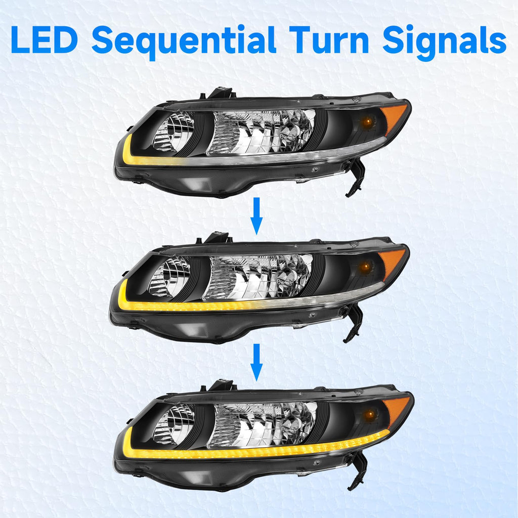Headlight Assembly for 2006-2011 Honda Civic 2-Door Coupe Z505365