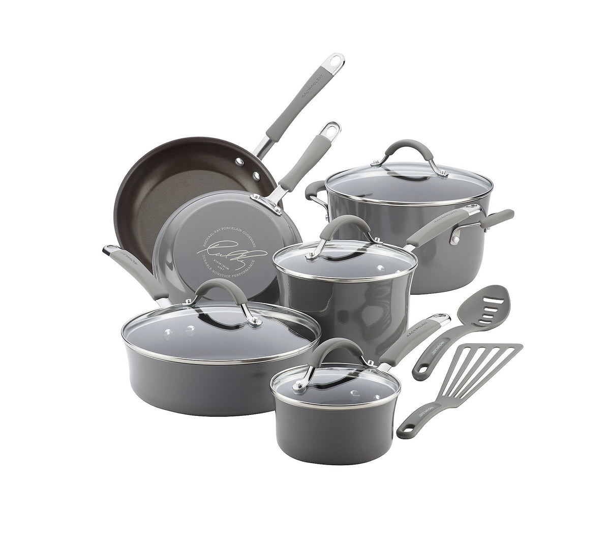 Sea Salt Gray 12-Piece Nonstick Cookware Set S1113