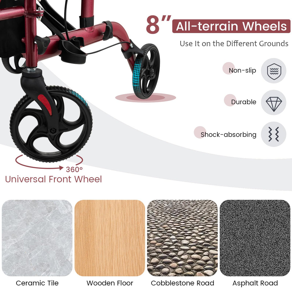 2 in 1 Folding Rollator Walker with Seat N764822