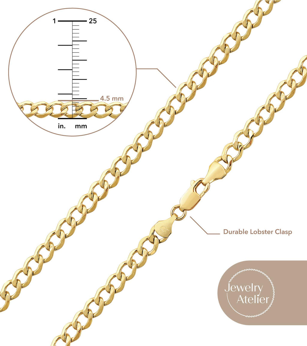 14K Yellow Gold Filled Cuban Curb Link Chain Necklace L873