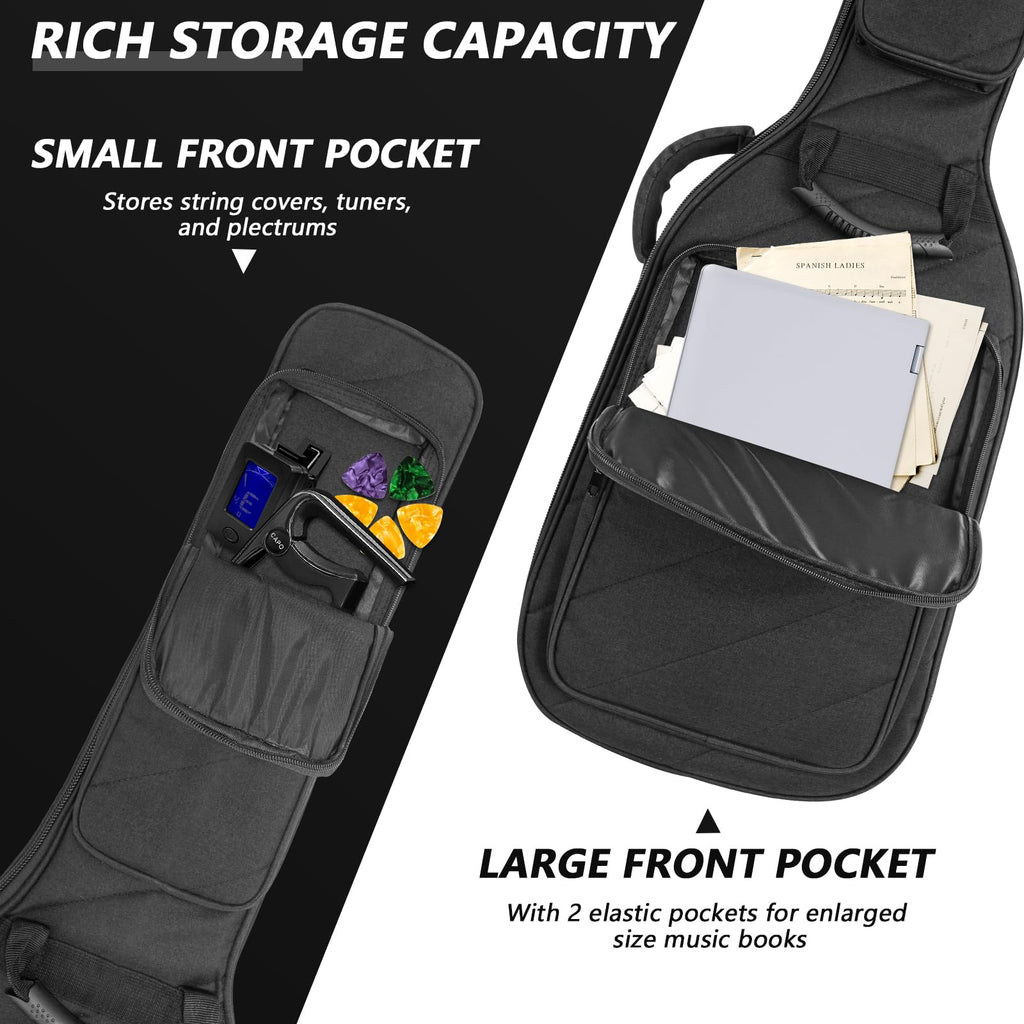 Electric Guitar Case with 0.7 Inch Thick Padding 3 Pockets O602124