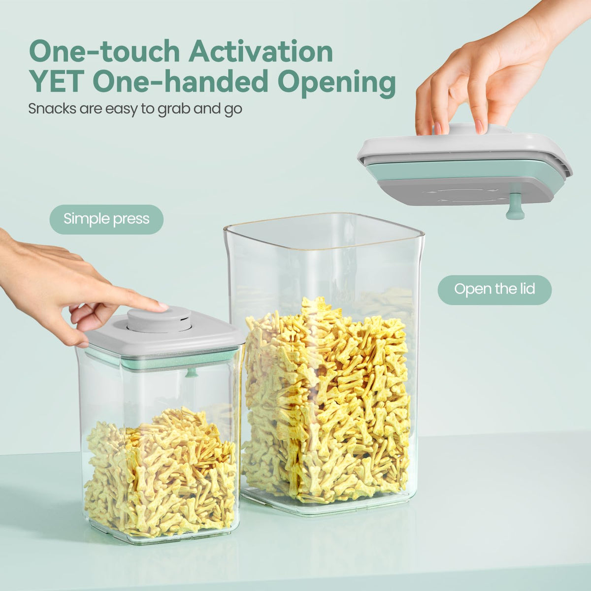 Airtight Treat Jar Container 2PC BPA-Free D65649
