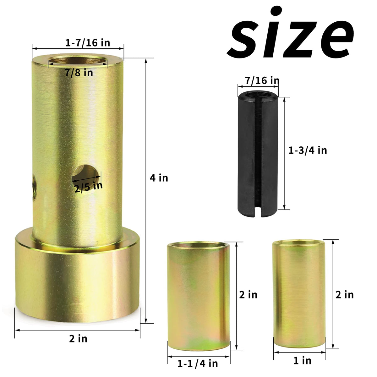Quick Hitch Adapter Bushing Set with Top Link Bushings, 2 Pair, Gold K249