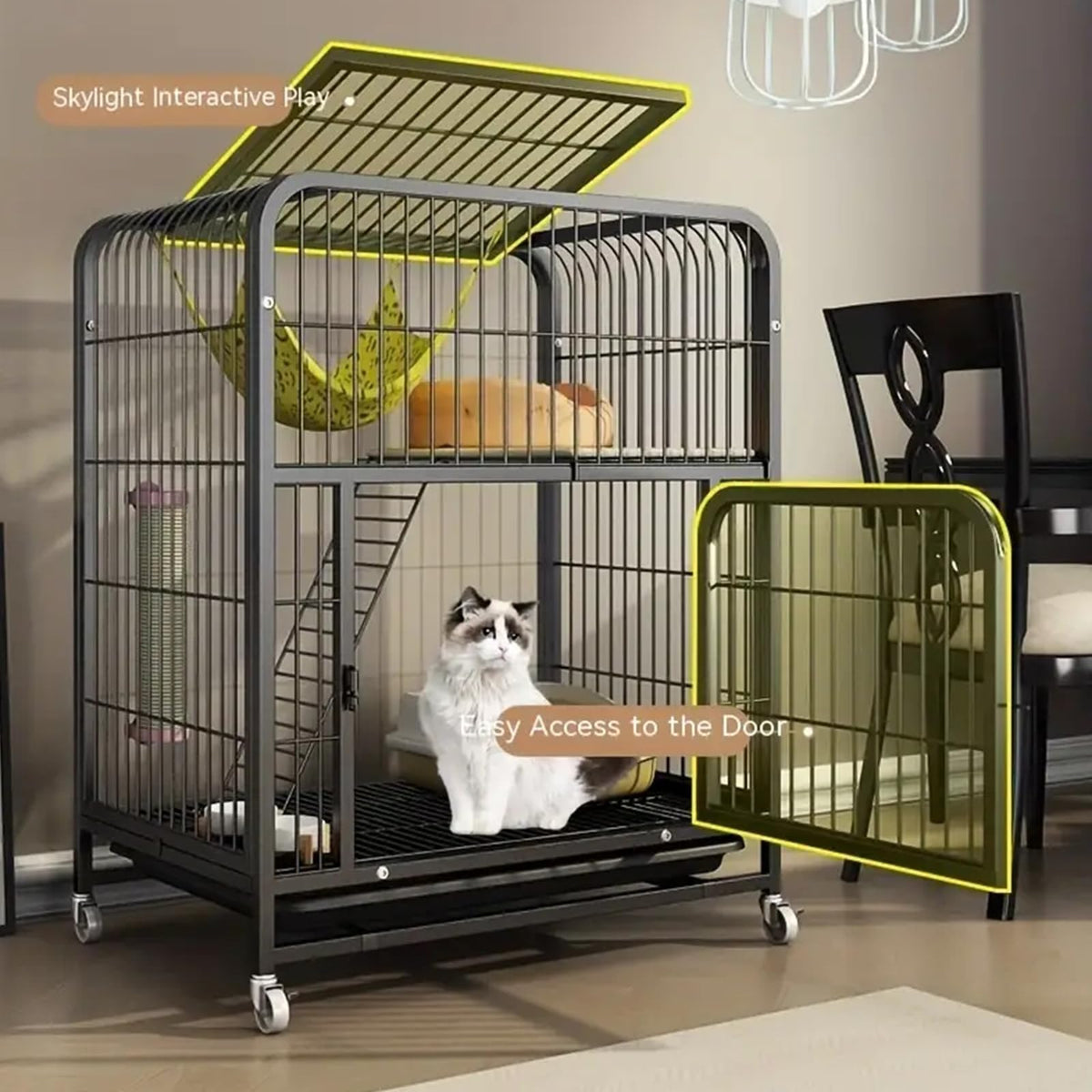 Pink 4 Tier Metal Cat Cage J9930