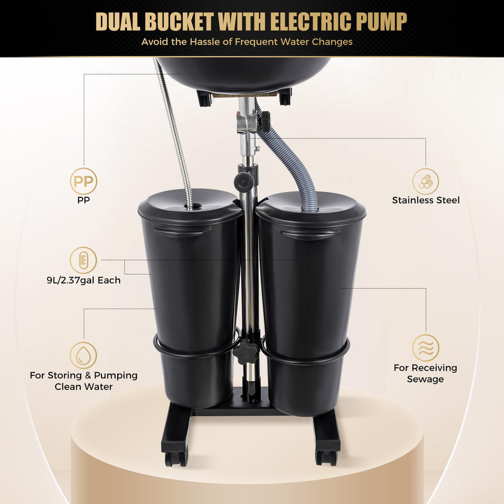 Portable Shampoo Basin Adjustable with Electric Pump N316