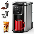 Single Serve Coffee Maker for K-Cup Pod & Grounds, 6 to 14oz Brew Sizes, 50oz Removable Reservoir, Stainless Steel, Black A671