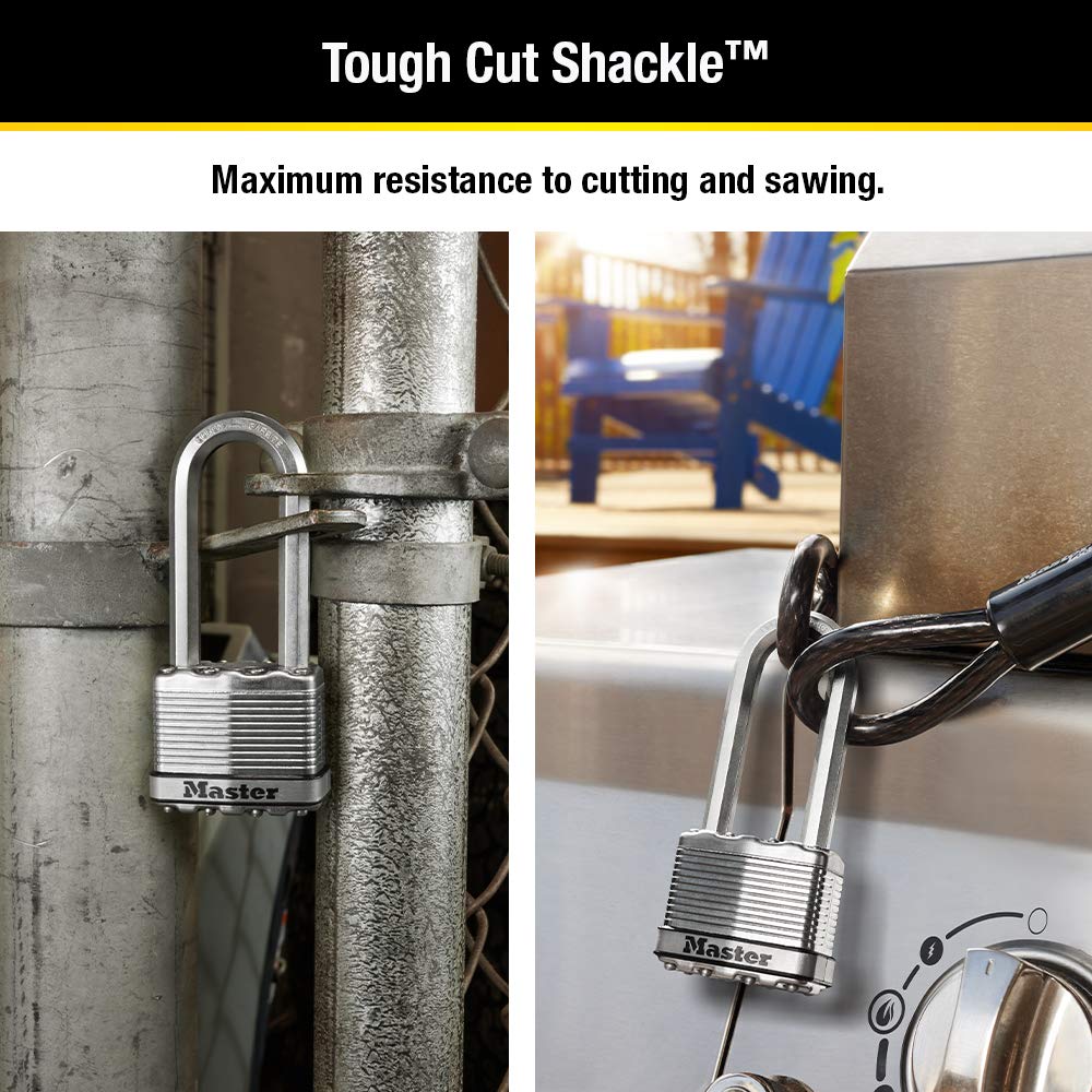 Heavy Duty Outdoor Padlock with Key, 4 Pack Keyed-Alike R772