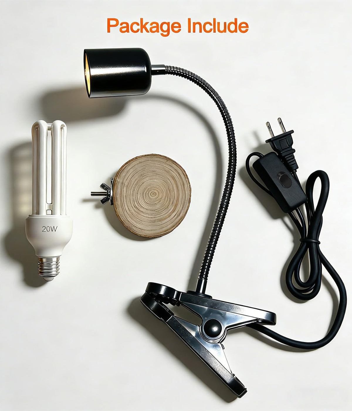Bird Cage Light Fixture Combo Kit with 2.4 UVB UVA 20W Compact Fluorescent Bulb U161