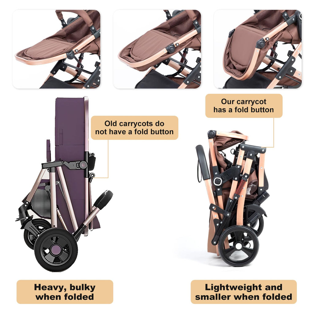Reversible 2 in 1 Foldable Baby Stroller with Adjustable Backrest E897815