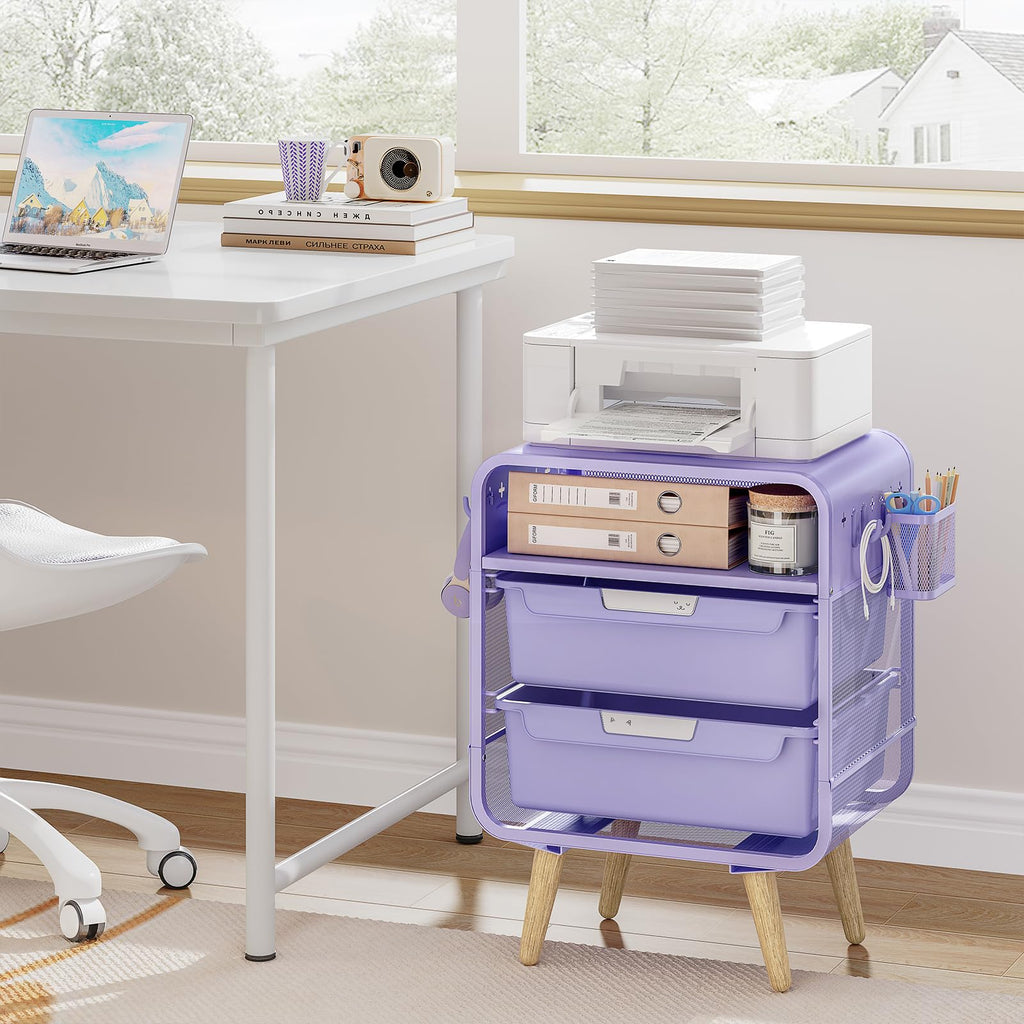 Kids Nightstand, Girls Bedside Table, Night Side Table, Purple U5577