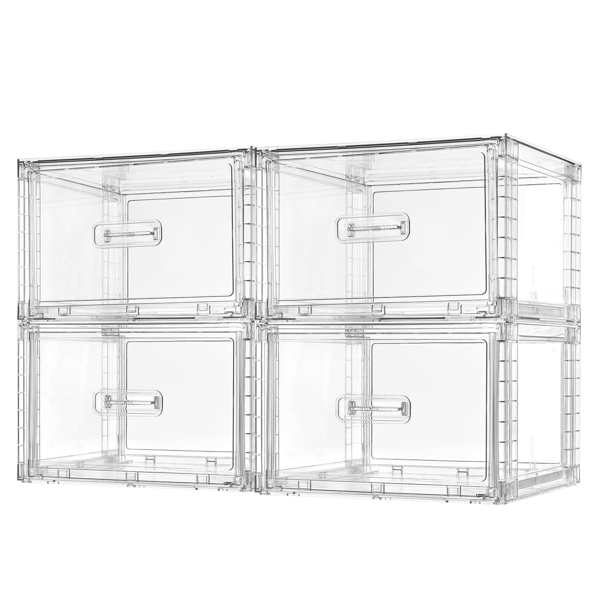 Clear Stackable Storage Drawers 4 Pack 15QT U348