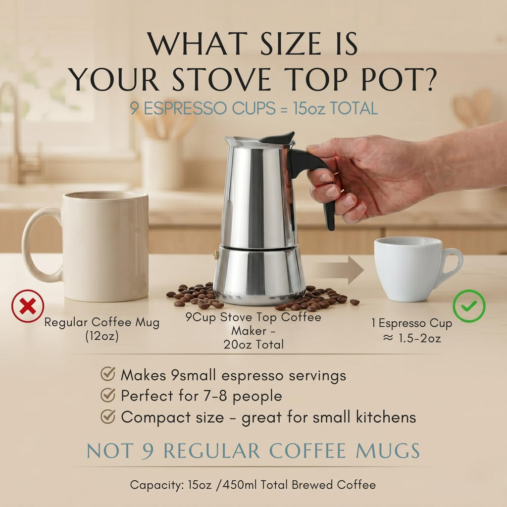 9 Cup Stainless Steel Moka Pot W397743