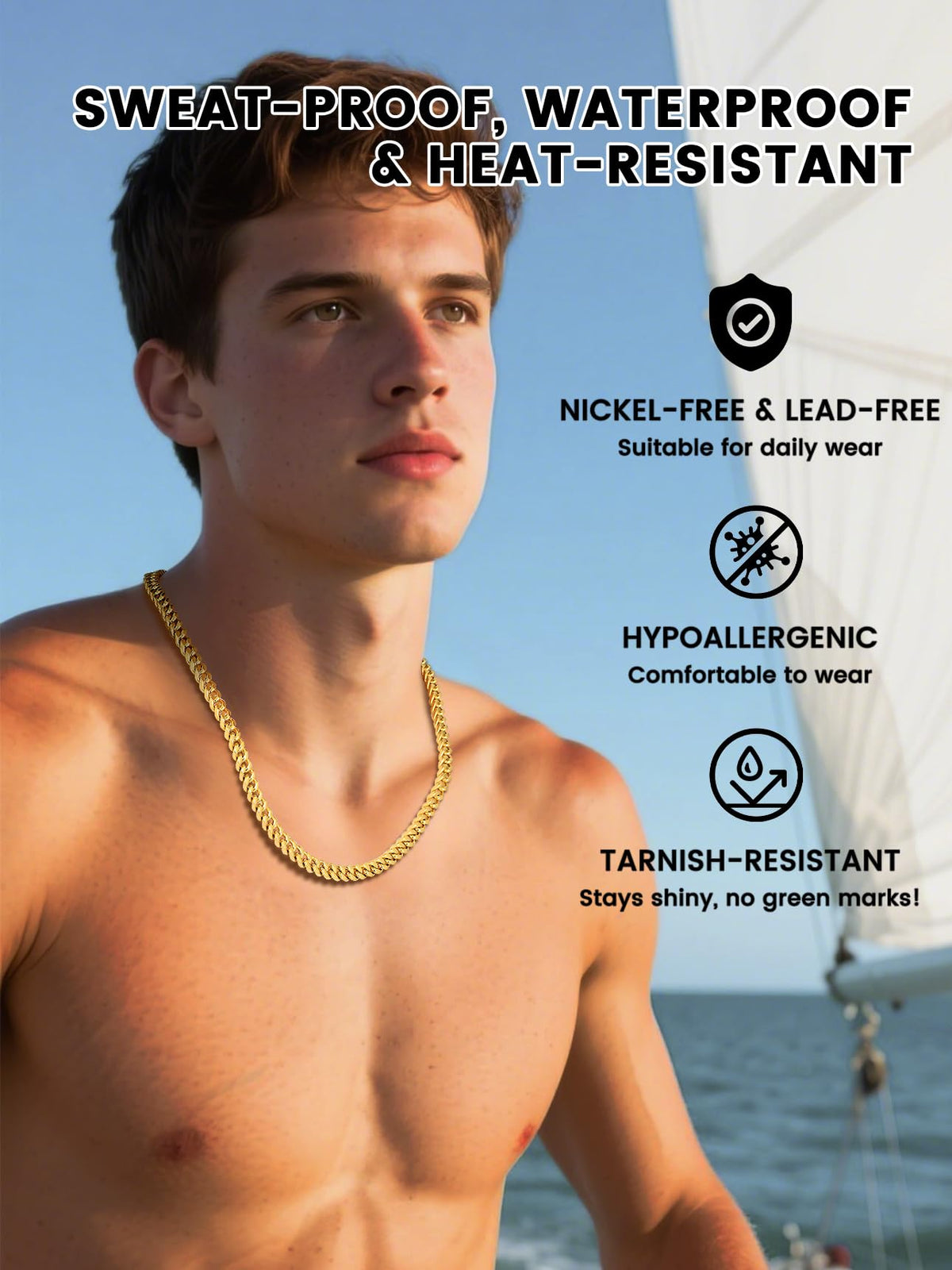 Stainless Steel Cuban Link Chain Necklace H9608