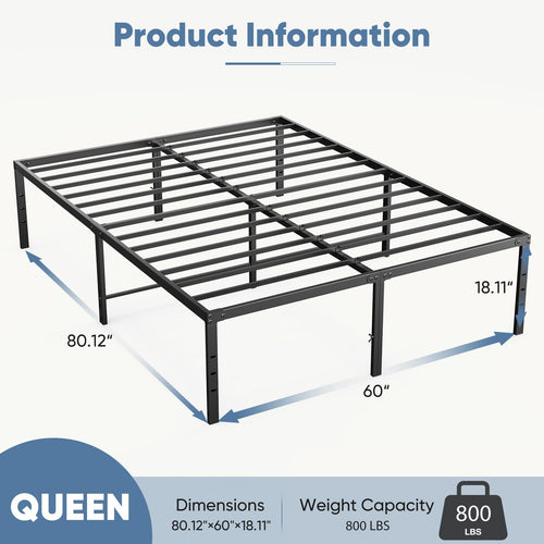 18" Heavy Duty Metal Queen Bed Frame Z9939