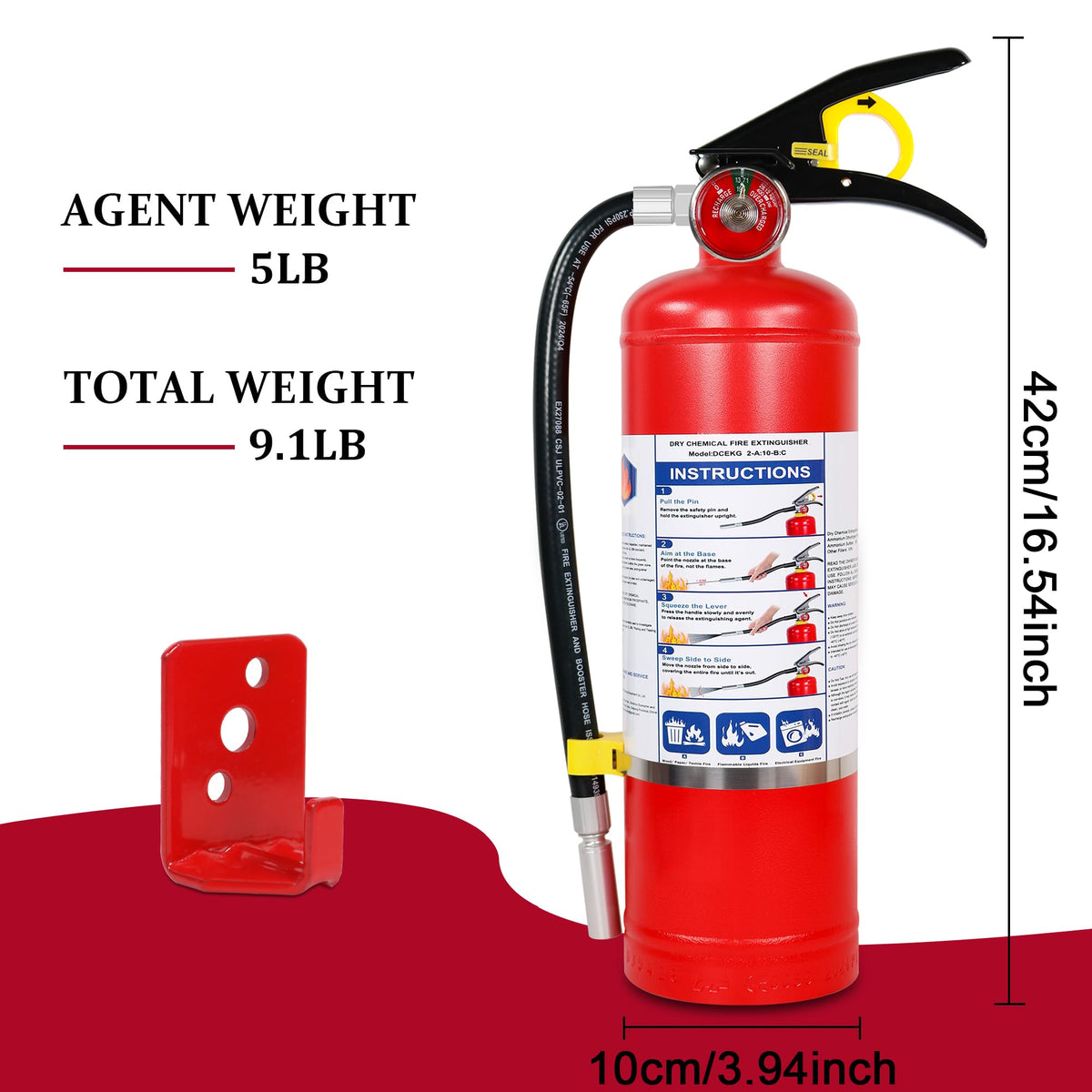 2-Pack 5 lb ABC Dry Chemical Fire Extinguishers T786