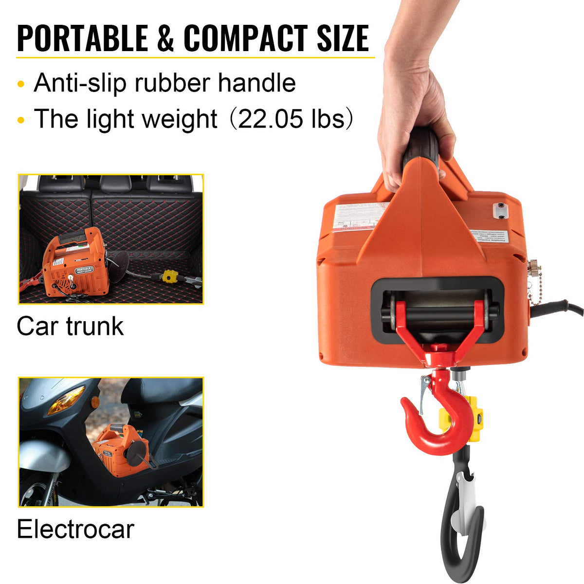 1500W Portable Electric Hoist Winch Y281