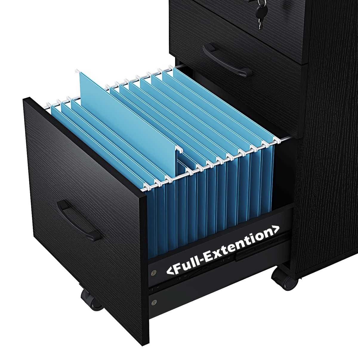 3 Drawer Wood Mobile File Cabinet G7470