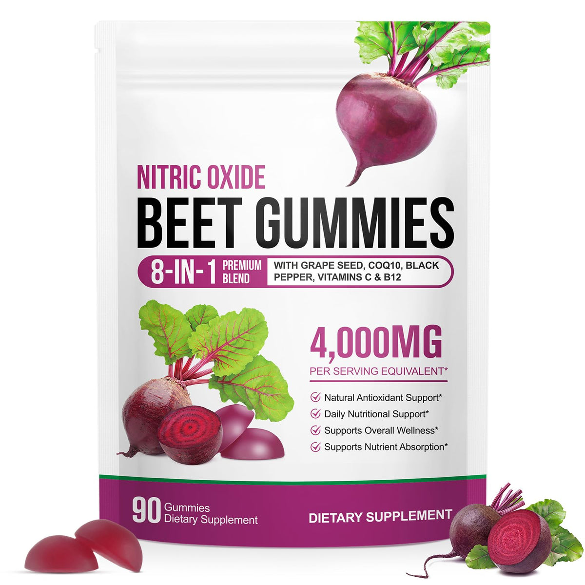 Beet Root Gummies with CoQ10 90 Soft Chews R7124