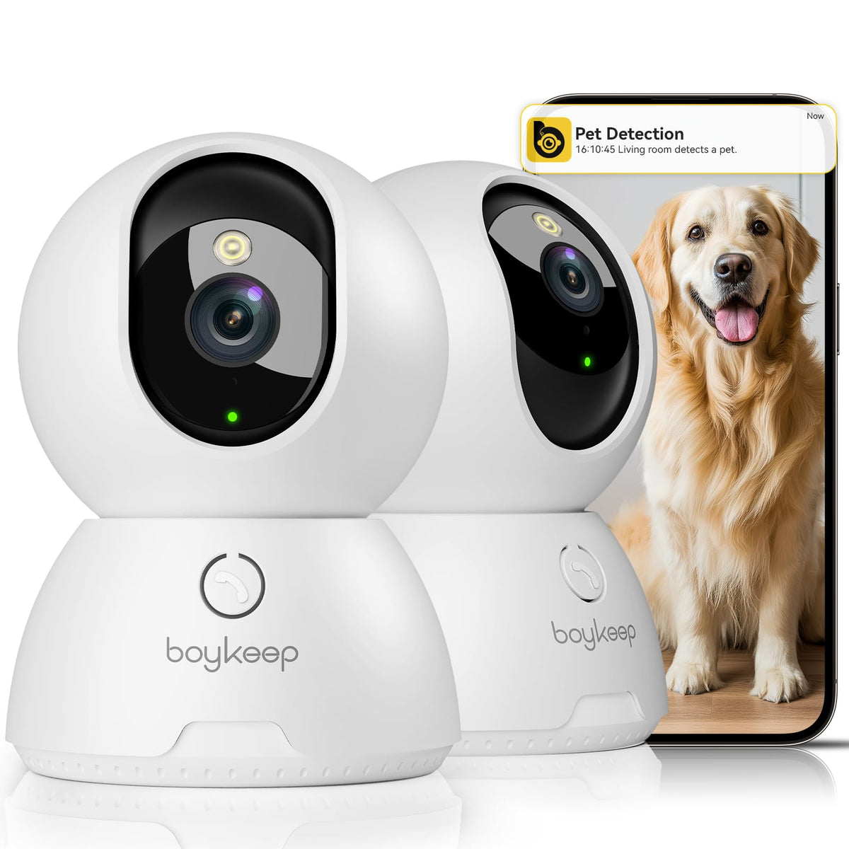 2K Indoor Security Camera 2-Pack with Night Vision T8509