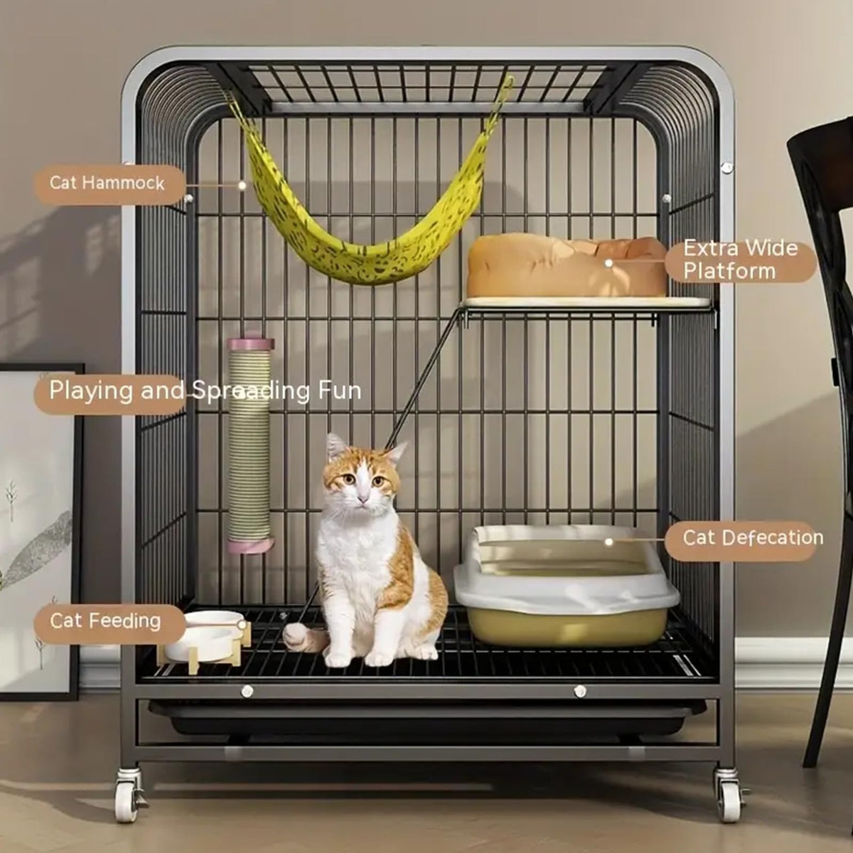 Pink 4 Tier Metal Cat Cage J9930