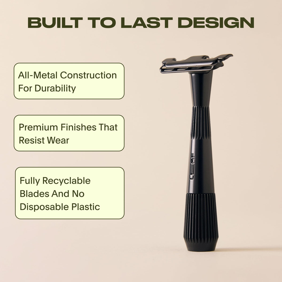 Black All-Metal Single Blade Razor R399