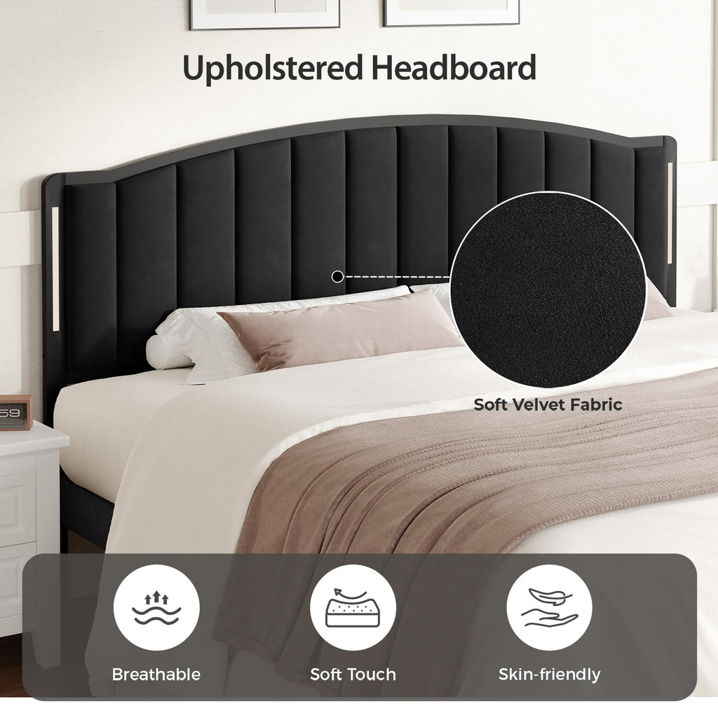 Upholstered Tufting Headboard Queen Size with Lights B327