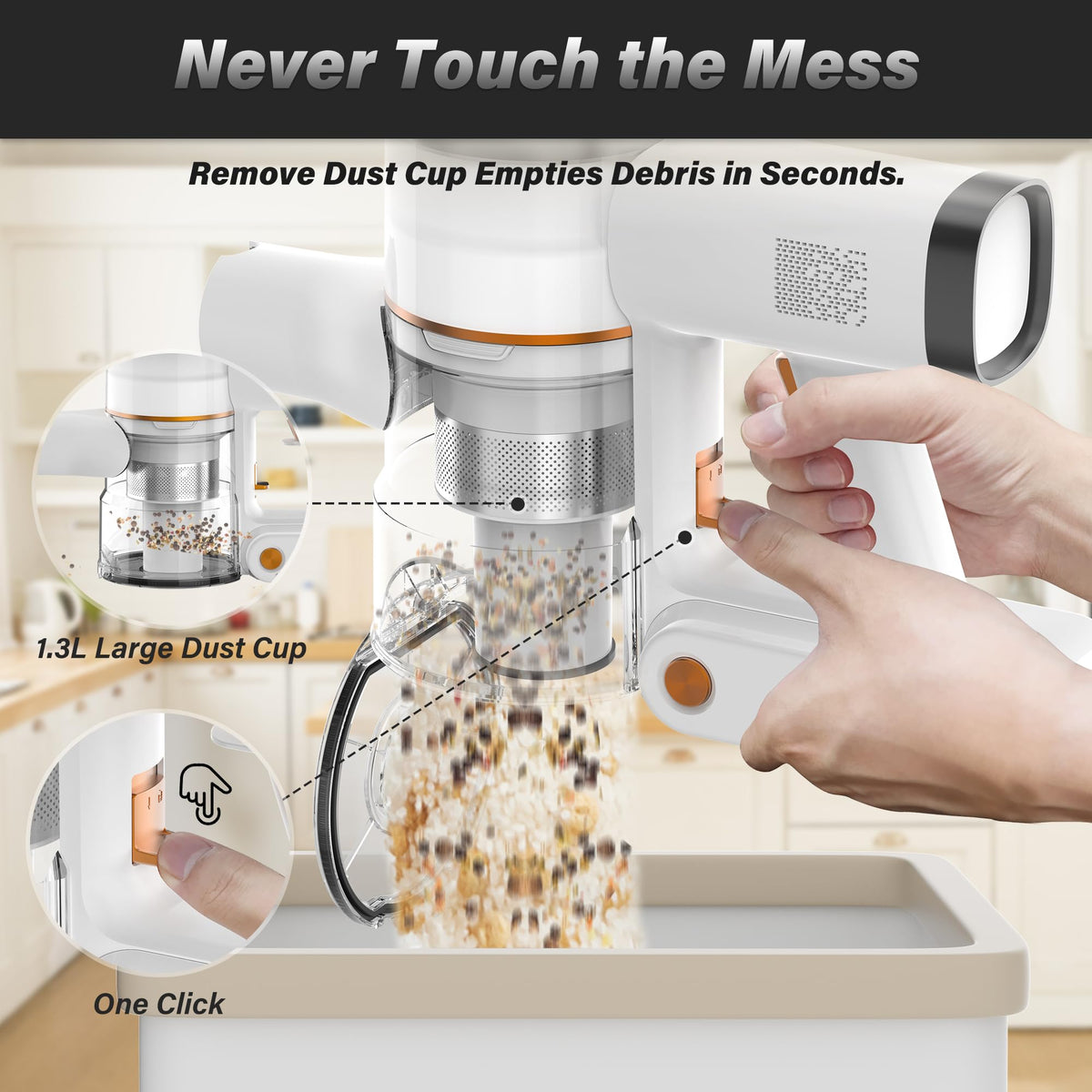 Cordless Stick Vacuum Cleaner 40000Pa Lightweight Handheld K7935