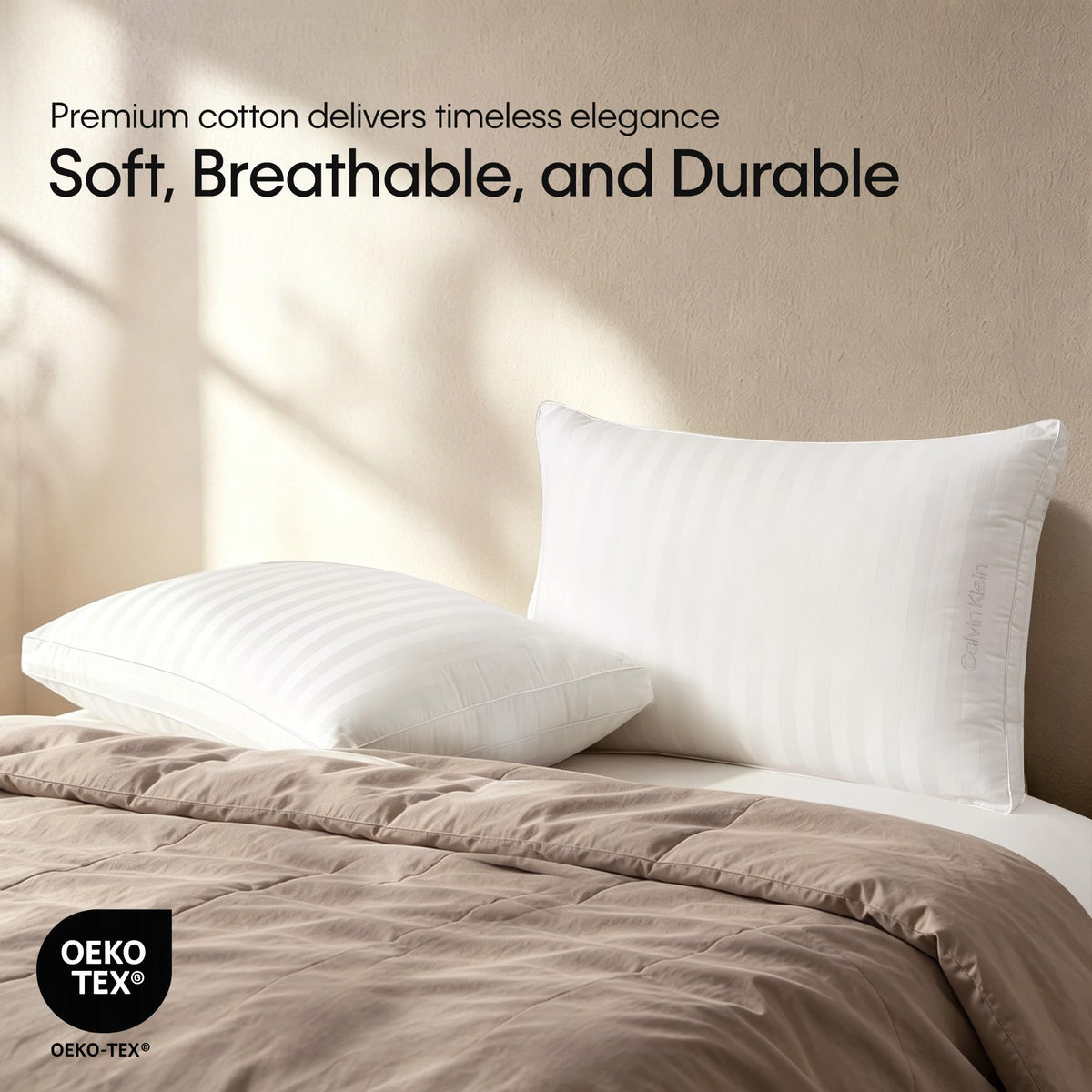 King Size Set of 2 Medium Soft Bed Pillows Q3017