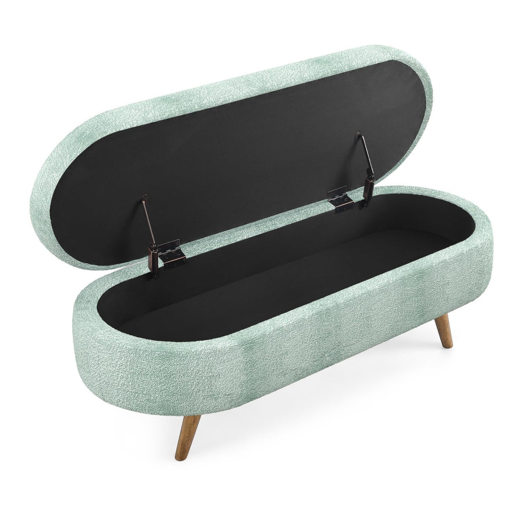 Oval Storage Bench with Rubber Wood Legs J61034
