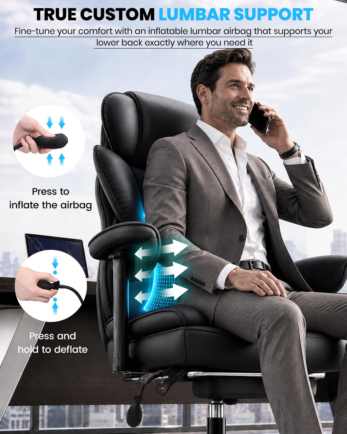 Office Chair with Adjustable Lumbar Support N416989
