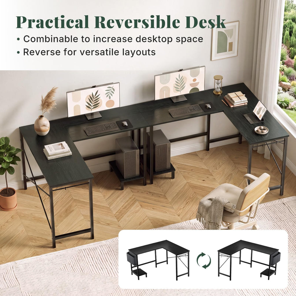 L Shaped Gaming Desk with PC Stand W919165